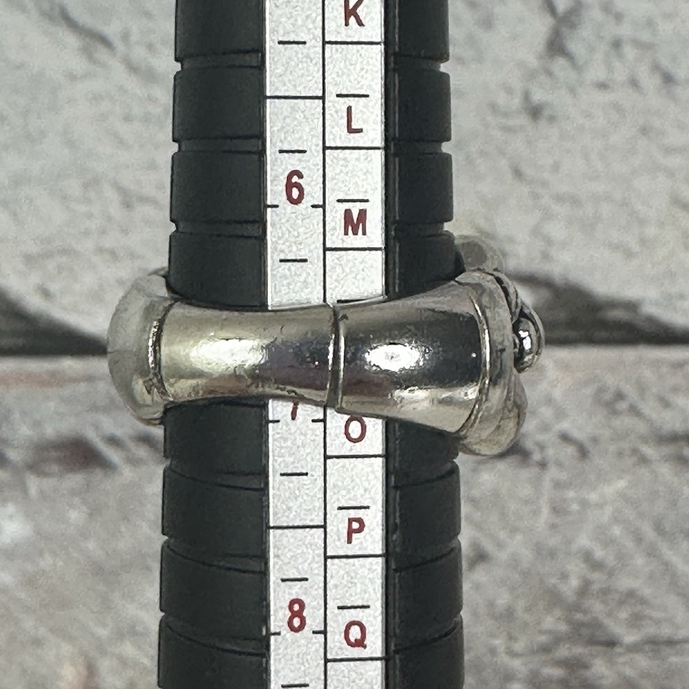 Silver‎ Tone Braided Rope Knot Ring, Size 7 Stretchy Costume Vintage Jewelry - Picture 7 of 14